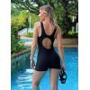 imagebeautyin Women Boyleg One Piece Athletic Racerback Swimsuit Print Bathing SuitRoyal Blue