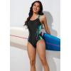 imagebeautyin Women One Piece Athletic Lap Swimming Competition Racing SwimsuitAqua
