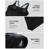 imagebeautyin Women One Piece Athletic Lap Swimming Competition Racing SwimsuitBlackGrey