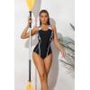 imagebeautyin Women One Piece Athletic Lap Swimming Competition Racing SwimsuitBlackWhiteNew
