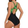 imagebeautyin Women One Piece Athletic Lap Swimming Competition Racing SwimsuitBlackYellow