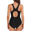 imagebeautyin Women One Piece Athletic Racerback Swimsuit Modest Sport Bathing SuitBlack