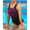 imagebeautyin Women One Piece Athletic Racerback Swimsuit Modest Sport Bathing SuitBlackRed