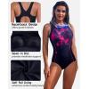 imagebeautyin Women One Piece Athletic Racerback Swimsuit Modest Sport Bathing SuitBlackRed