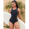 imagebeautyin Women One Piece Athletic Racerback Swimsuit Modest Sport Bathing SuitYellowBlack