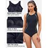 imagebeautyin Women One Piece Athletic Racerback Swimsuit Modest Sport Bathing SuitYellowBlack