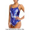 imagebeautyin Women One Piece Athletic Swimsuit Competition Bathing Suit Lap SwimmingHigh Cut Blue