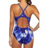 imagebeautyin Women One Piece Athletic Swimsuit Competition Bathing Suit Lap SwimmingHigh Cut Blue