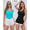 imagebeautyin Women Tank Top with Shelf Bra Racerback Workout Yoga Tops UndershirtBlack AquaShelf Bra