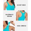 imagebeautyin Women Tank Top with Shelf Bra Racerback Workout Yoga Tops UndershirtBlack AquaShelf Bra