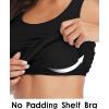 imagebeautyin Women Tank Top with Shelf Bra Racerback Workout Yoga Tops UndershirtBlack BlackShelf Bra