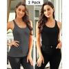 imagebeautyin Women Tank Top with Shelf Bra Racerback Workout Yoga Tops UndershirtBlack GreyShelf Bra