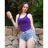 imagebeautyin Women Tank Top with Shelf Bra Racerback Workout Yoga Tops UndershirtBlack PurpleShelf Bra
