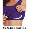 imagebeautyin Women Tank Top with Shelf Bra Racerback Workout Yoga Tops UndershirtBlack PurpleShelf Bra