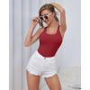 imagebeautyin Women Tank Top with Shelf Bra Racerback Workout Yoga Tops UndershirtBlack RedShelf Bra