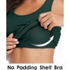 imagebeautyin Women Tank Top with Shelf Bra Racerback Workout Yoga Tops UndershirtBlackDark Green