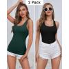 imagebeautyin Women Tank Top with Shelf Bra Racerback Workout Yoga Tops UndershirtBlackDark Green