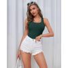 imagebeautyin Women Tank Top with Shelf Bra Racerback Workout Yoga Tops UndershirtBlackDark Green