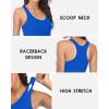 imagebeautyin Women Tank Top with Shelf Bra Racerback Workout Yoga Tops UndershirtWhite BlueShelf Bra