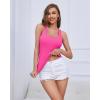imagebeautyin Women Tank Top with Shelf Bra Racerback Workout Yoga Tops UndershirtWhite PinkShelf Bra