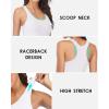 imagebeautyin Women Tank Top with Shelf Bra Racerback Workout Yoga Tops UndershirtWhite WhiteShelf Bra