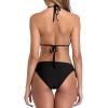 imagebeautyin Women Two Piece Halter Padded Bikini Swimsuits Keyhole Cutout SwimwearBlack