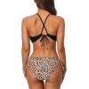 imagebeautyin Women Two Piece Halter Padded Bikini Swimsuits Keyhole Cutout SwimwearBlackBrown Dot
