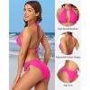 imagebeautyin Women Two Piece Halter Padded Bikini Swimsuits Keyhole Cutout SwimwearHot Pink