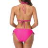 imagebeautyin Women Two Piece Halter Padded Bikini Swimsuits Keyhole Cutout SwimwearHot Pink