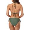 imagebeautyin Women Two Piece Halter Padded Bikini Swimsuits Keyhole Cutout SwimwearOlive Green