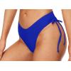 imagebeautyin Women Two Piece Halter Padded Bikini Swimsuits Keyhole Cutout SwimwearOne Shoulder Blue