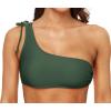 imagebeautyin Women Two Piece Halter Padded Bikini Swimsuits Keyhole Cutout SwimwearOne Shoulder Green
