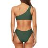 imagebeautyin Women Two Piece Halter Padded Bikini Swimsuits Keyhole Cutout SwimwearOne Shoulder Green