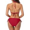 imagebeautyin Women Two Piece Halter Padded Bikini Swimsuits Keyhole Cutout SwimwearRed