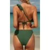 imagebeautyin Women Two Piece Halter Padded Bikini Swimsuits Keyhole Cutout SwimwearRuffle Green