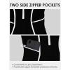 imagebeautyin Women Zipper One Piece Swimsuit Athletic Racerback Bathing Suit with PocketsBlack