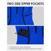 imagebeautyin Women Zipper One Piece Swimsuit Athletic Racerback Bathing Suit with PocketsBlue