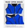 imagebeautyin Women Zipper One Piece Swimsuit Athletic Racerback Bathing Suit with PocketsBlue