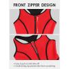 imagebeautyin Women Zipper One Piece Swimsuit Athletic Racerback Bathing Suit with PocketsRed