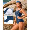 imagebeautyin Womens Athletic One Piece Swimsuit Zipper Racerback Bathing Suit Traning SwimwearBlue