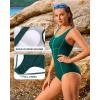 imagebeautyin Womens Athletic One Piece Swimsuit Zipper Racerback Bathing Suit Traning SwimwearGreen