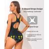 imagebeautyin Womens Athletic One Piece Swimsuits Tummy Control Bathing Suits Slimming Sports SwimwearBlack