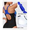 imagebeautyin Womens Athletic One Piece Swimsuits Tummy Control Bathing Suits Slimming Sports SwimwearBlackBlueAdjustable Strap