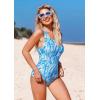 imagebeautyin Womens Athletic One Piece Swimsuits Tummy Control Bathing Suits Slimming Sports SwimwearBlue