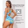 imagebeautyin Womens Athletic One Piece Swimsuits Tummy Control Bathing Suits Slimming Sports SwimwearBlue