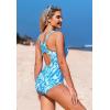 imagebeautyin Womens Athletic One Piece Swimsuits Tummy Control Bathing Suits Slimming Sports SwimwearBlue