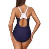 imagebeautyin Womens Athletic One Piece Swimsuits Tummy Control Bathing Suits Slimming Sports SwimwearBluePrintAdjustable Strap
