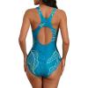 imagebeautyin Womens Athletic One Piece Swimsuits Tummy Control Bathing Suits Slimming Sports SwimwearTeal