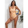 imagebeautyin Womens Athletic One Piece Swimsuits Tummy Control Bathing Suits Slimming Sports SwimwearYellow