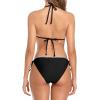 imagebeautyin Womens Bikini Swimsuit Triangle String Halter Two Piece Bathing SuitsBlack